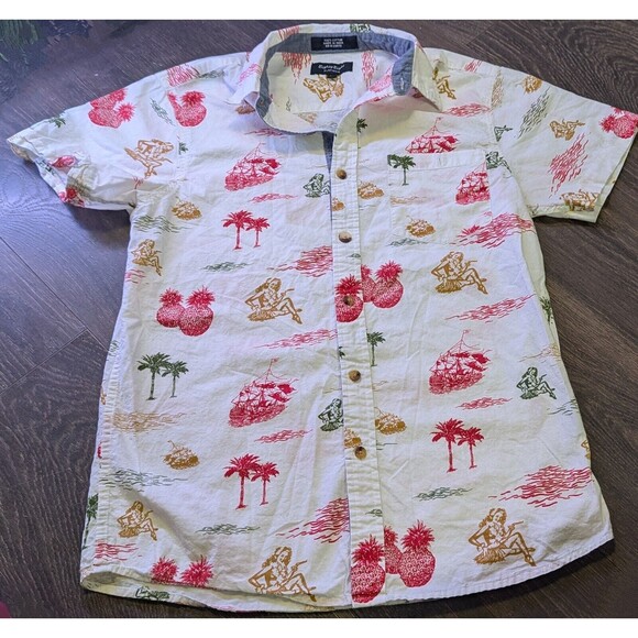 Eighty Eight Platinum Retro Hawaiian Shirt Size Medium Red and White (556) - Picture 1 of 2